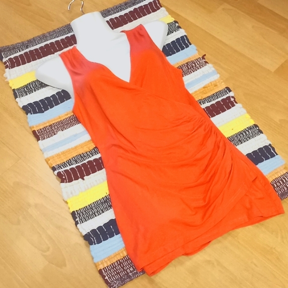 Patty Boutik Coral Surplice Neck Sleeveless Knit Top - Picture 1 of 10